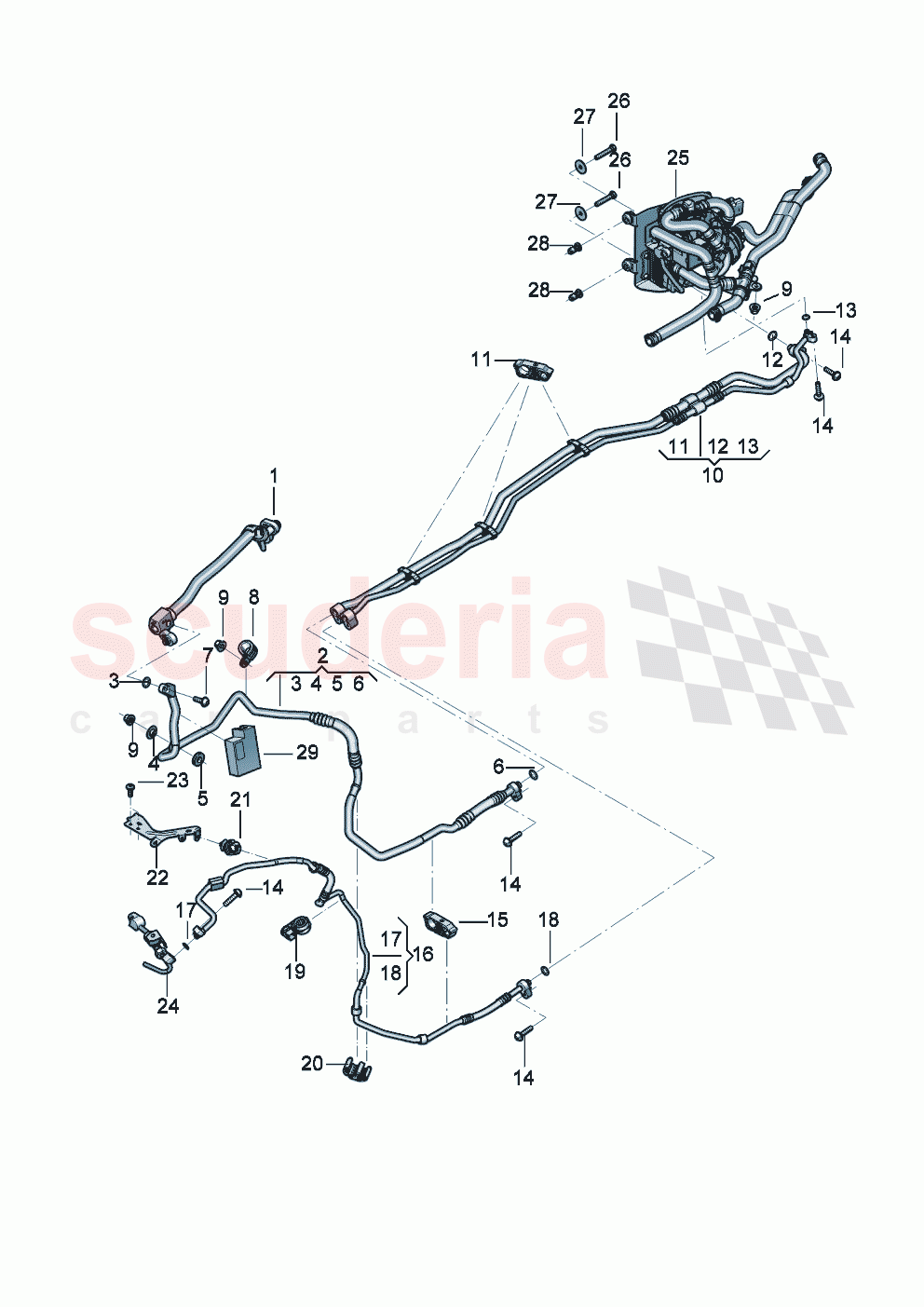 refrigerant circuit Cooling unit for high-voltage battery of Bentley Bentley New Flying Spur (2025-2026)