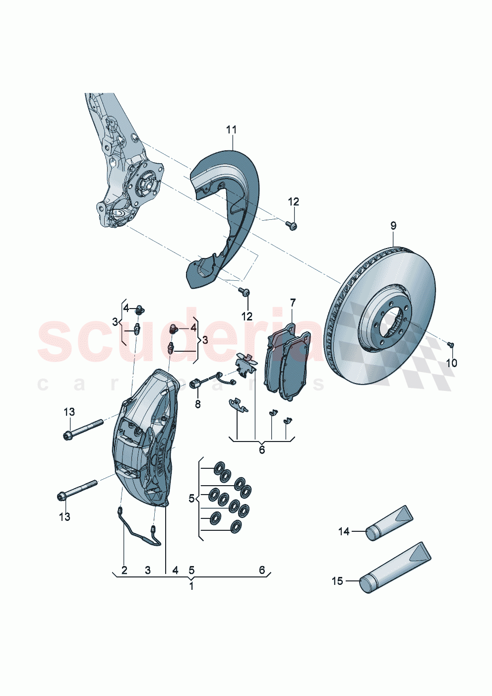 Fixed-calliper brake Brake disc (vented) Cover plate for brake disc of Bentley Bentley New Flying Spur (2025-2026)
