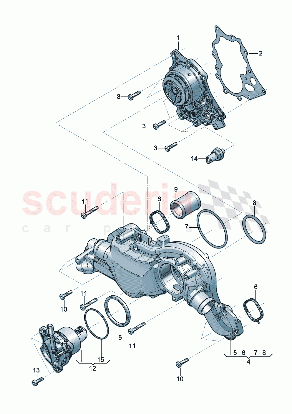 Coolant pump Distributor for coolant thermostat of Bentley Bentley New Flying Spur (2025-2026)