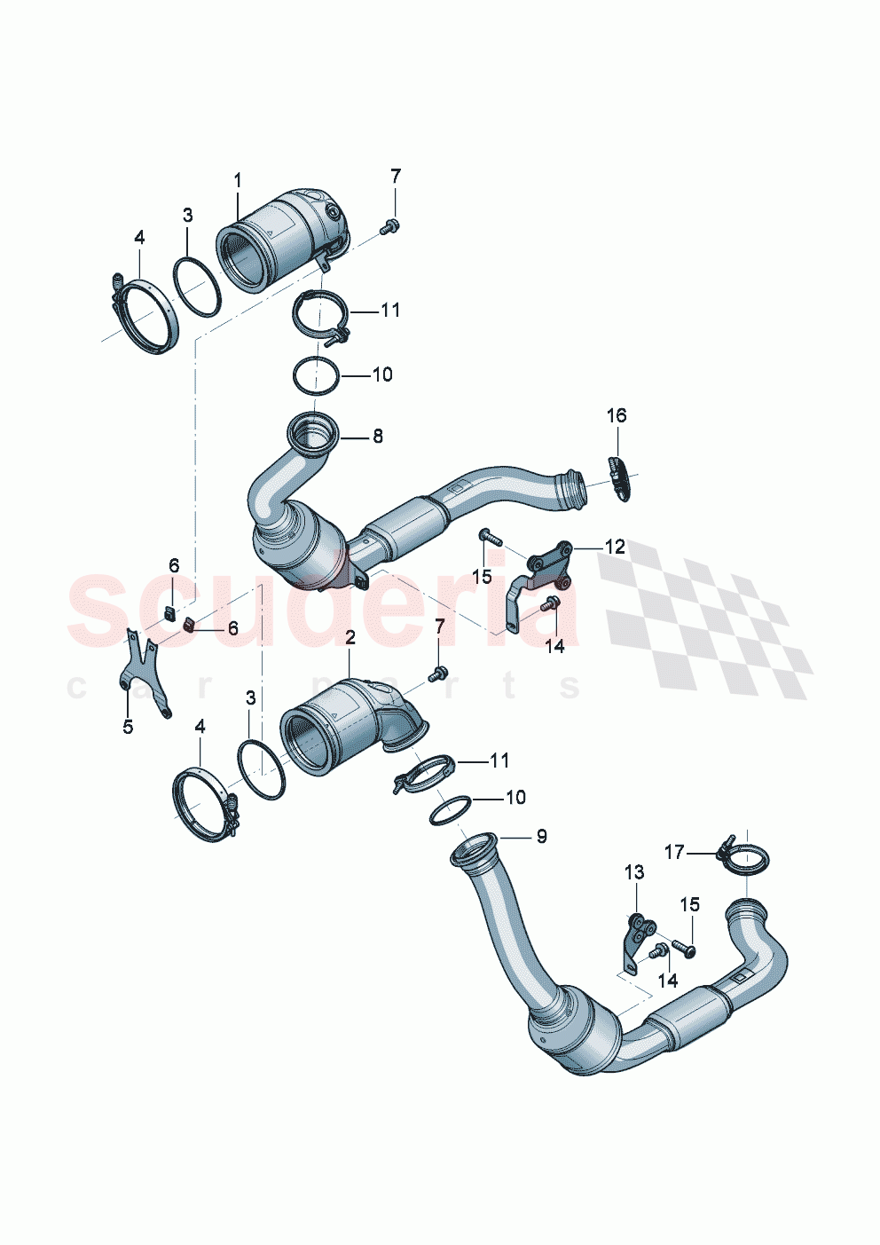 Pre-catalyst Exhaust pipe with catalyst of Bentley Bentley New Flying Spur (2025-2026)