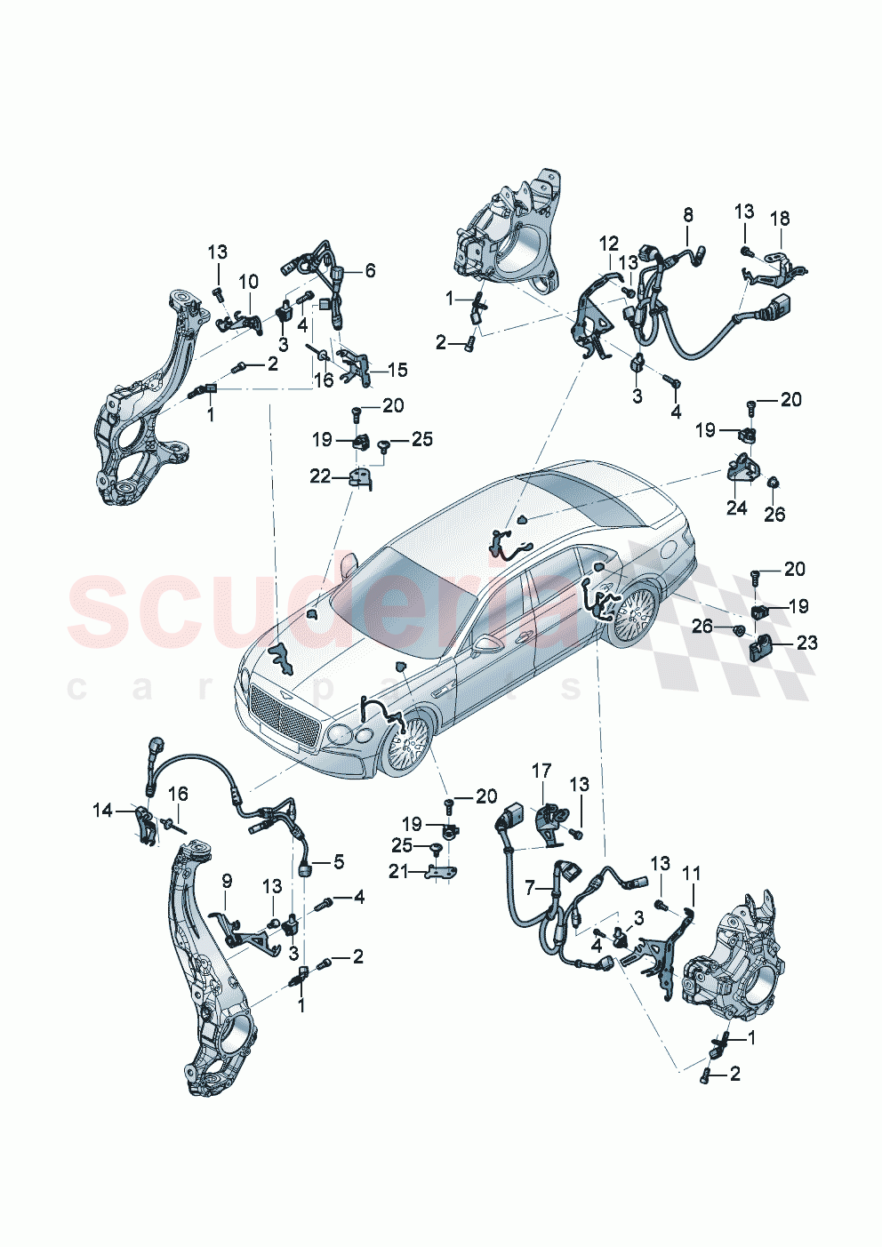 speed sensor with securing parts of Bentley Bentley New Flying Spur (2025-2026)