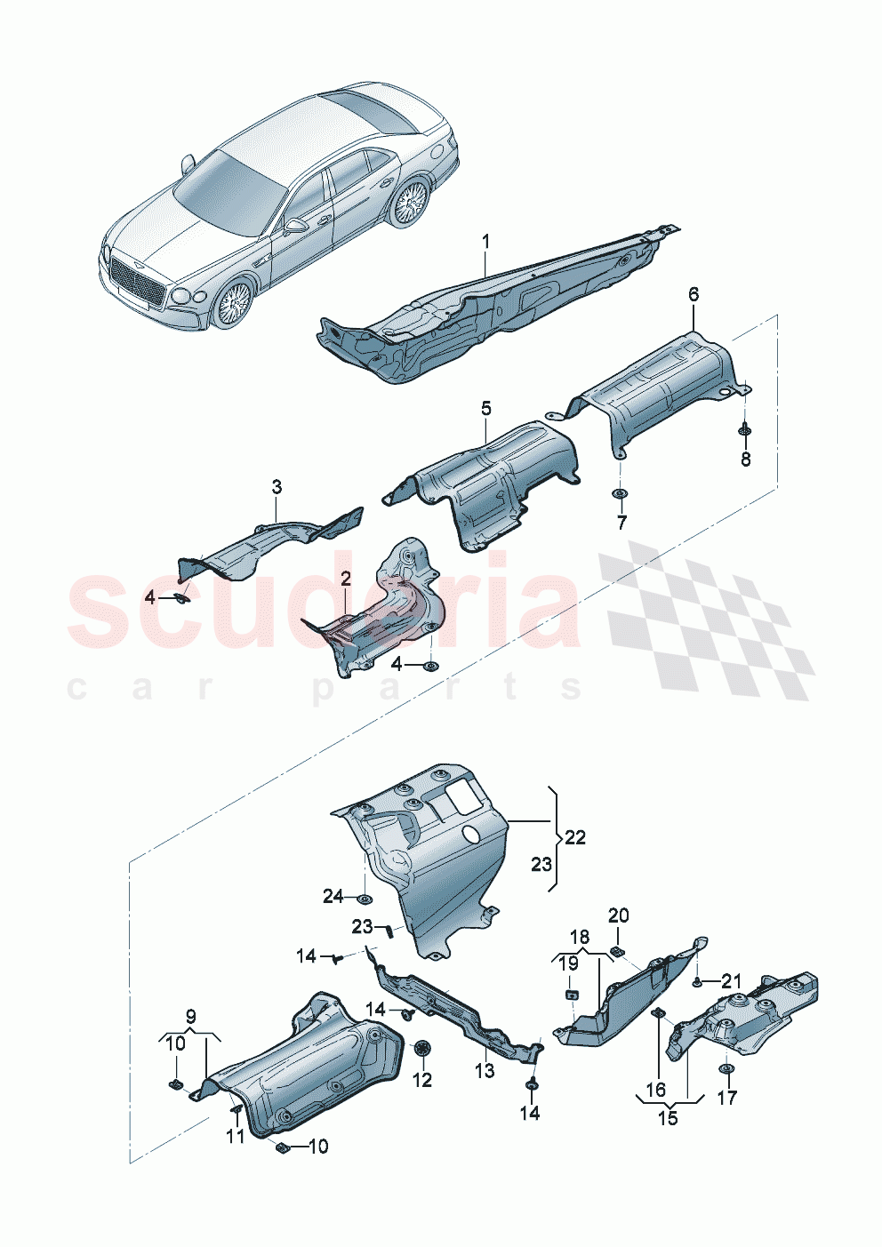 Heat shield of Bentley Bentley New Flying Spur (2025-2026)