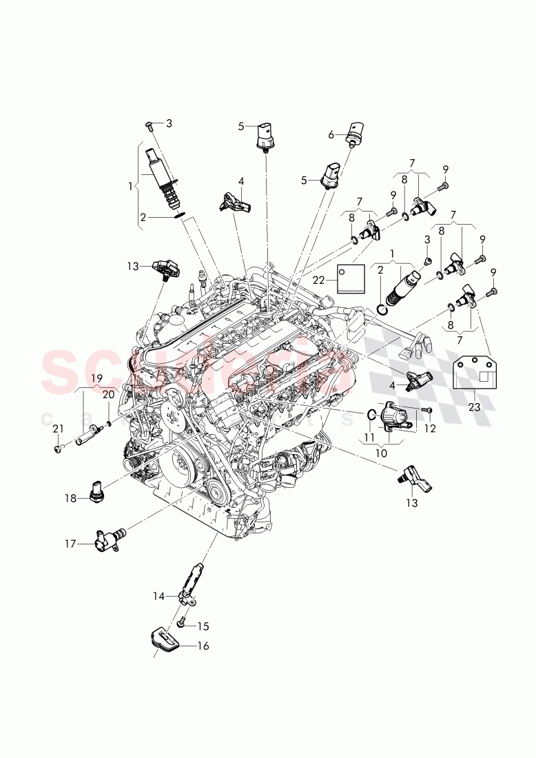switches and senders on engine of Bentley Bentley Bentayga (2015-2020)