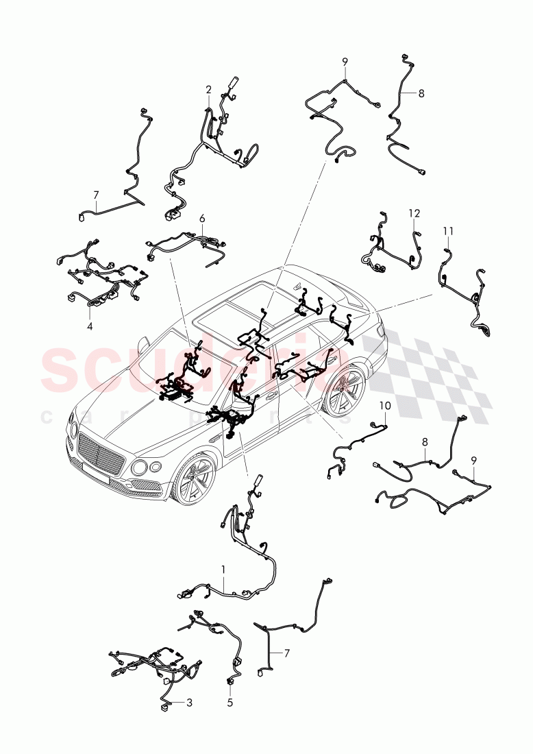 Additional Wiring Harnesses, seats in cab of Bentley Bentley Bentayga (2015-2020)