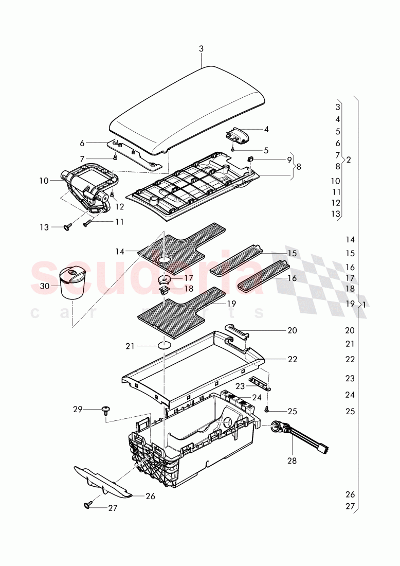armrest (leather), storage bin of Bentley Bentley Continental GT (2011-2018)