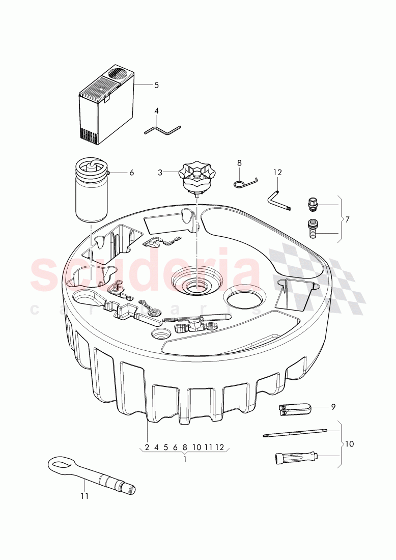 Vehicle tools, breakdown set with compressor, D >> - MJ 2015 of Bentley Bentley Continental GTC (2011+)