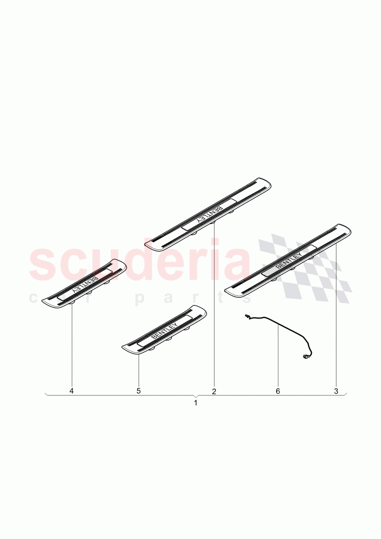 Original Accessories, scuff plate - sill panel of Bentley Bentley Continental Flying Spur (2013+)