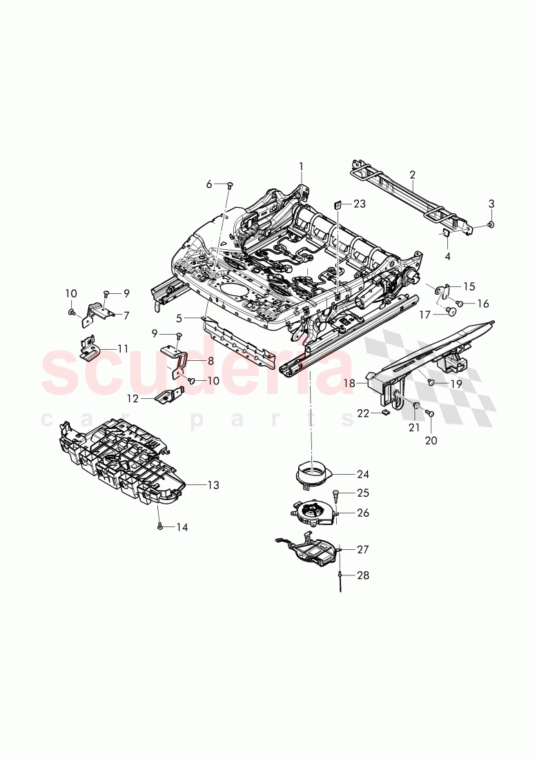seat frame (electrically, adjustable) of Bentley Bentley Bentayga (2015-2020)