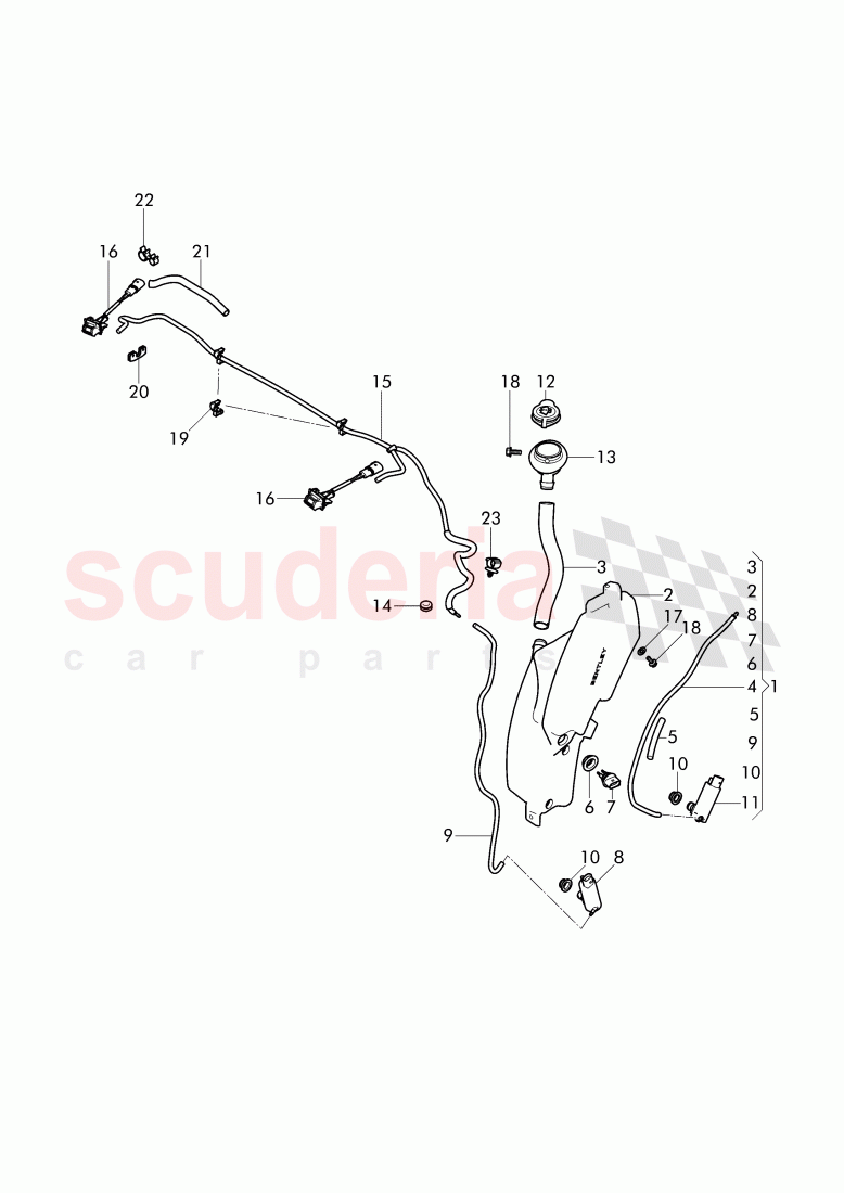windshield washer unit, D >> - MJ 2015 of Bentley Bentley Continental GT (2011-2018)