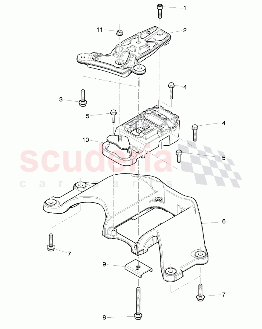 Gearbox mounting, for 8-speed automatic gearbox of Bentley Bentley Continental GTC (2011+)