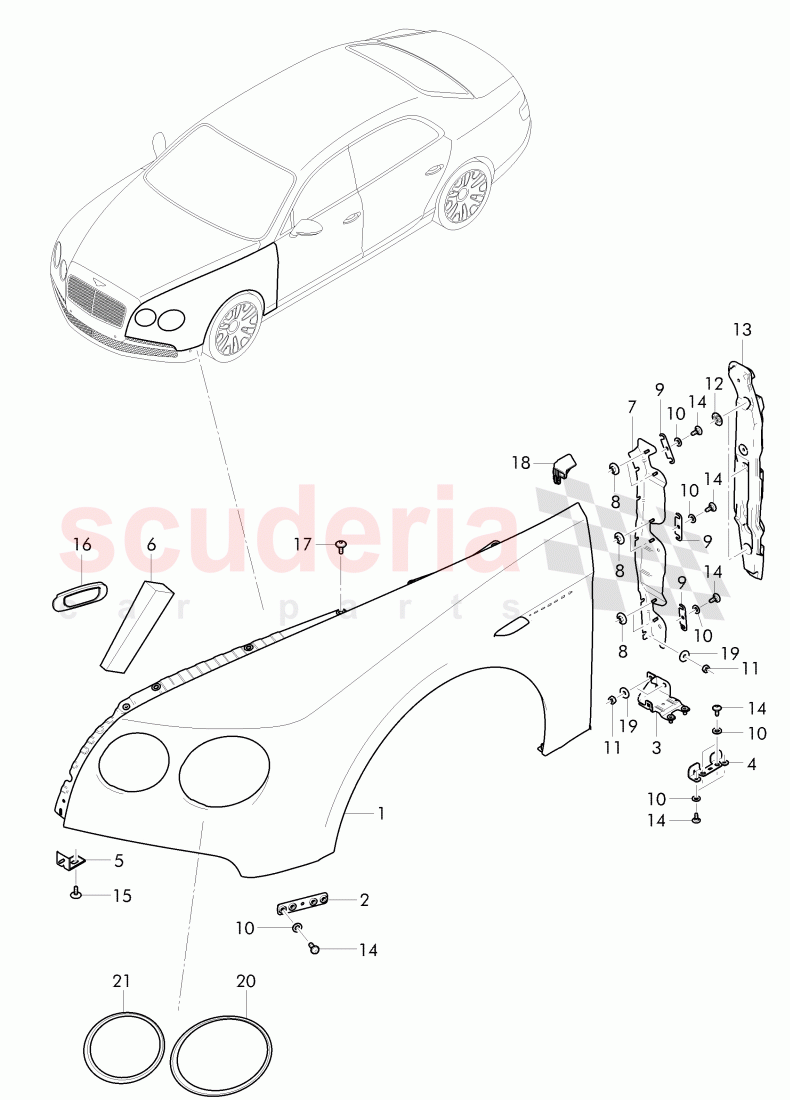 fender of Bentley Bentley Continental Flying Spur (2013+)