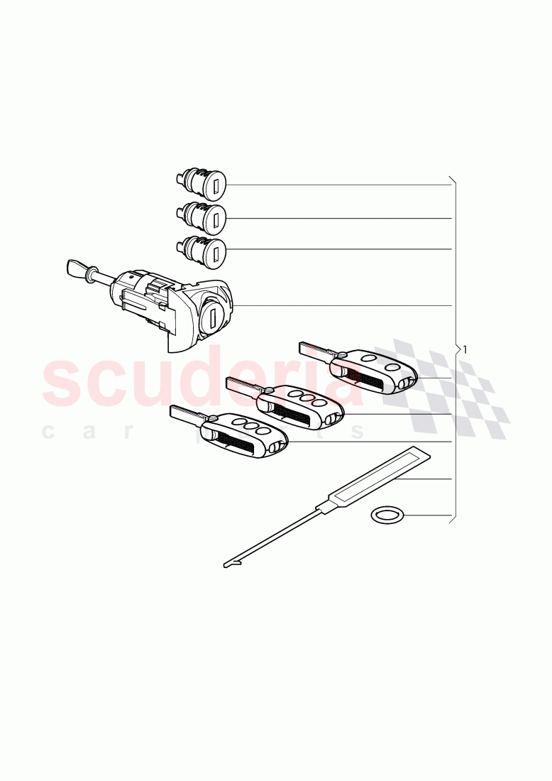 1 Set of locks, "GEN 2" of Bentley Bentley Continental GTC (2006-2010)