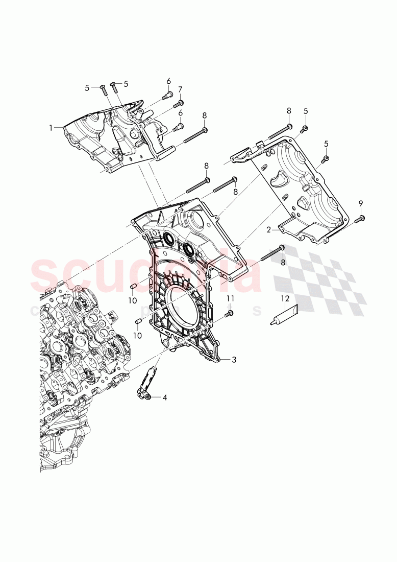 Cover for timing chain, sealing flange of Bentley Bentley Bentayga (2015-2020)