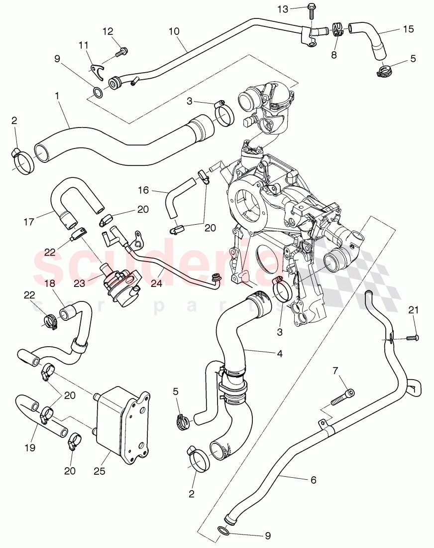 water cooling, water hose, water tube of Bentley Bentley Mulsanne (2010+)