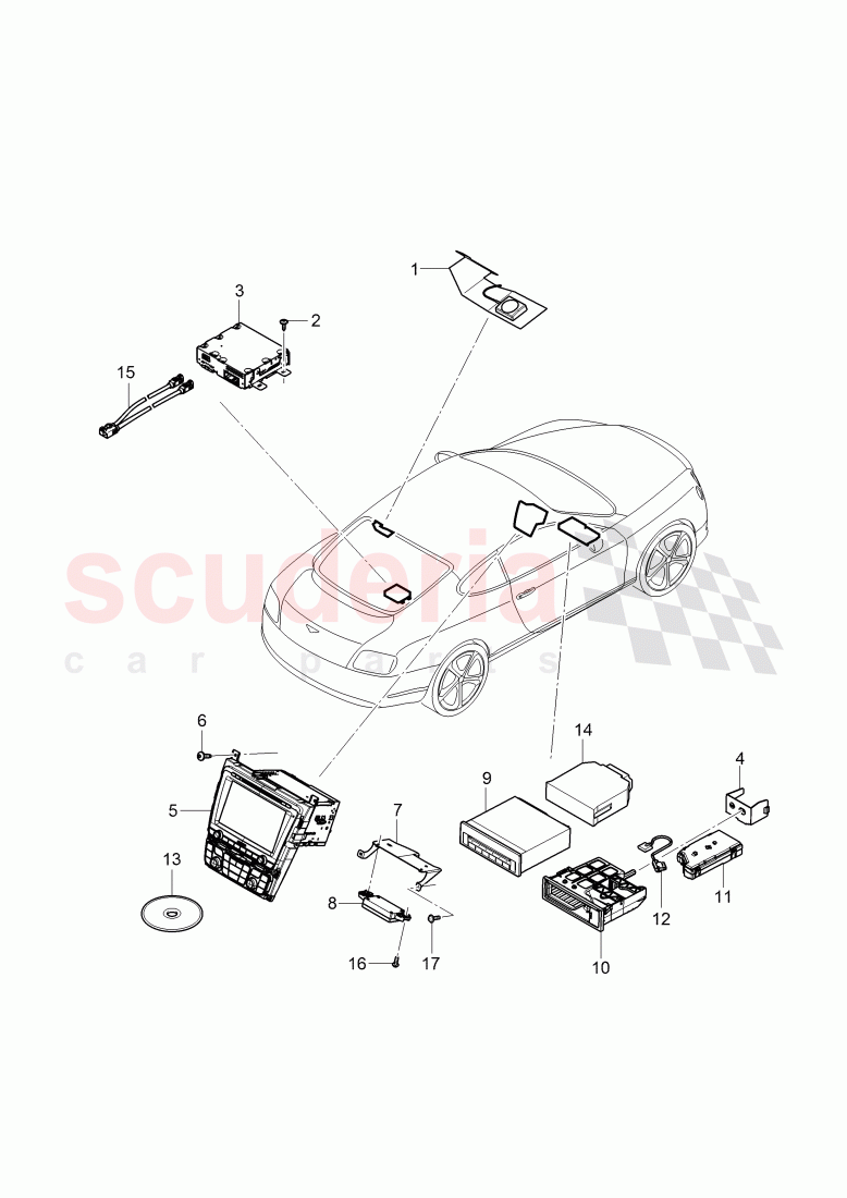 Central Display, Navigation and TV, D - MJ 2014>> - MJ 2014 of Bentley Bentley Continental GT (2011-2018)