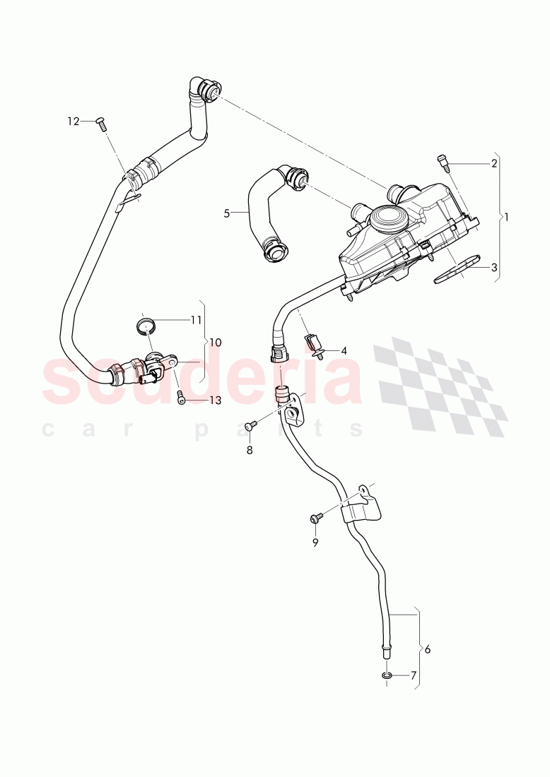 Crankcase breather, F 4V-J-017 261>>, F ZV-J-017 261>> of Bentley Bentley Bentayga (2015-2020)