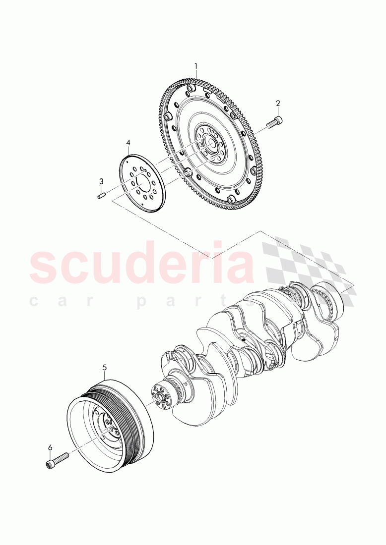 flywheel, v-belt pulley with vibration, damper, impulse rotor of Bentley Bentley Bentayga (2015-2020)