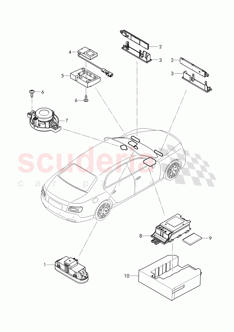 Control unit for emerg. call, module and communications unit, D - MJ 2017>> of Bentley Bentley Continental Flying Spur (2013+)