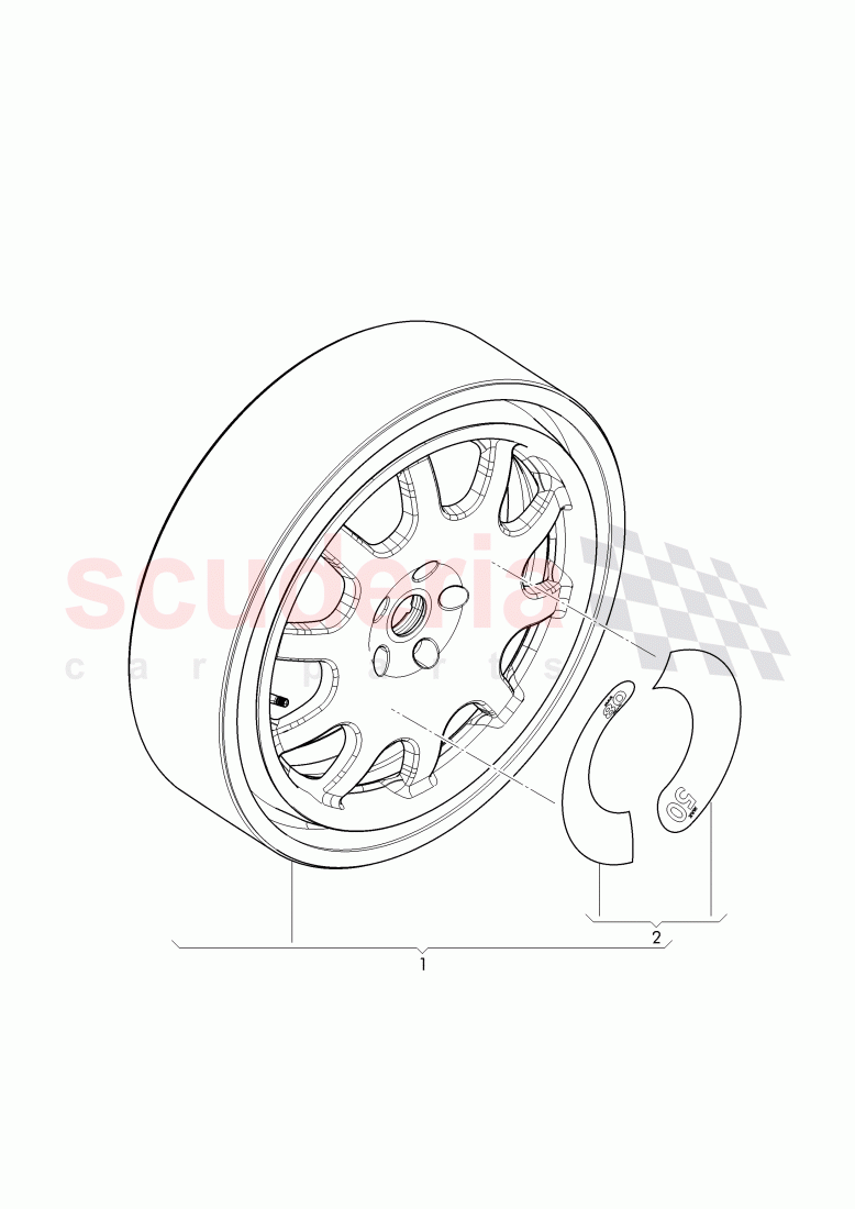 wheel disc 'alum' with tire (spare wheel) of Bentley Bentley Bentayga (2015-2020)