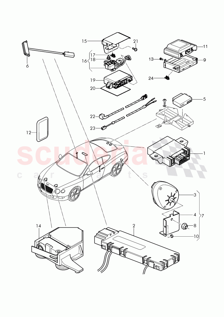 anti-theft alarm system, D - MJ 2015>> of Bentley Bentley Continental GT (2011-2018)