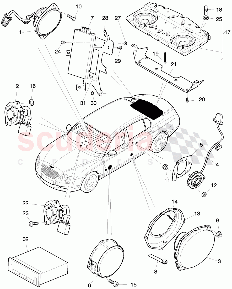 loudspeaker, D - MJ 2012>> of Bentley Bentley Continental Flying Spur (2006-2012)