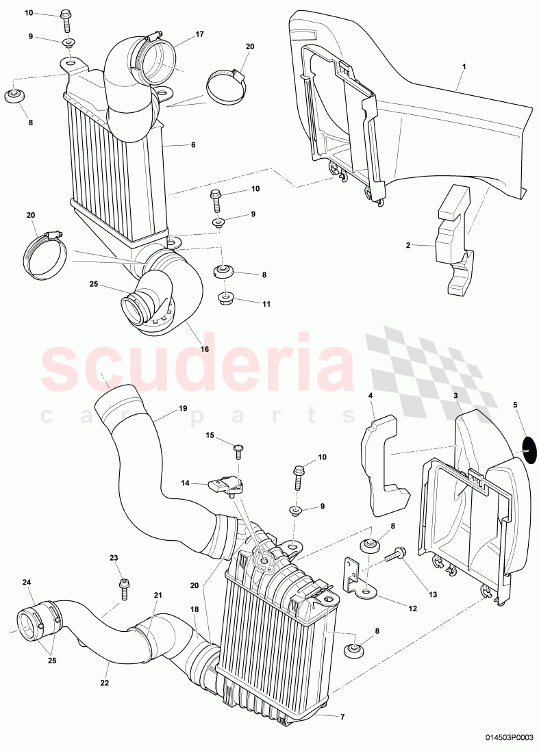 charge air cooler, air duct for charge, air cooler of Bentley Bentley Continental Supersports (2009-2011)