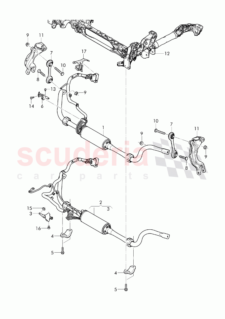 stabilizer, For vehicles with electronic, roll stabilisation, F 4V-J-017 572>>, F ZV-J-017 572>> of Bentley Bentley Bentayga (2015-2020)