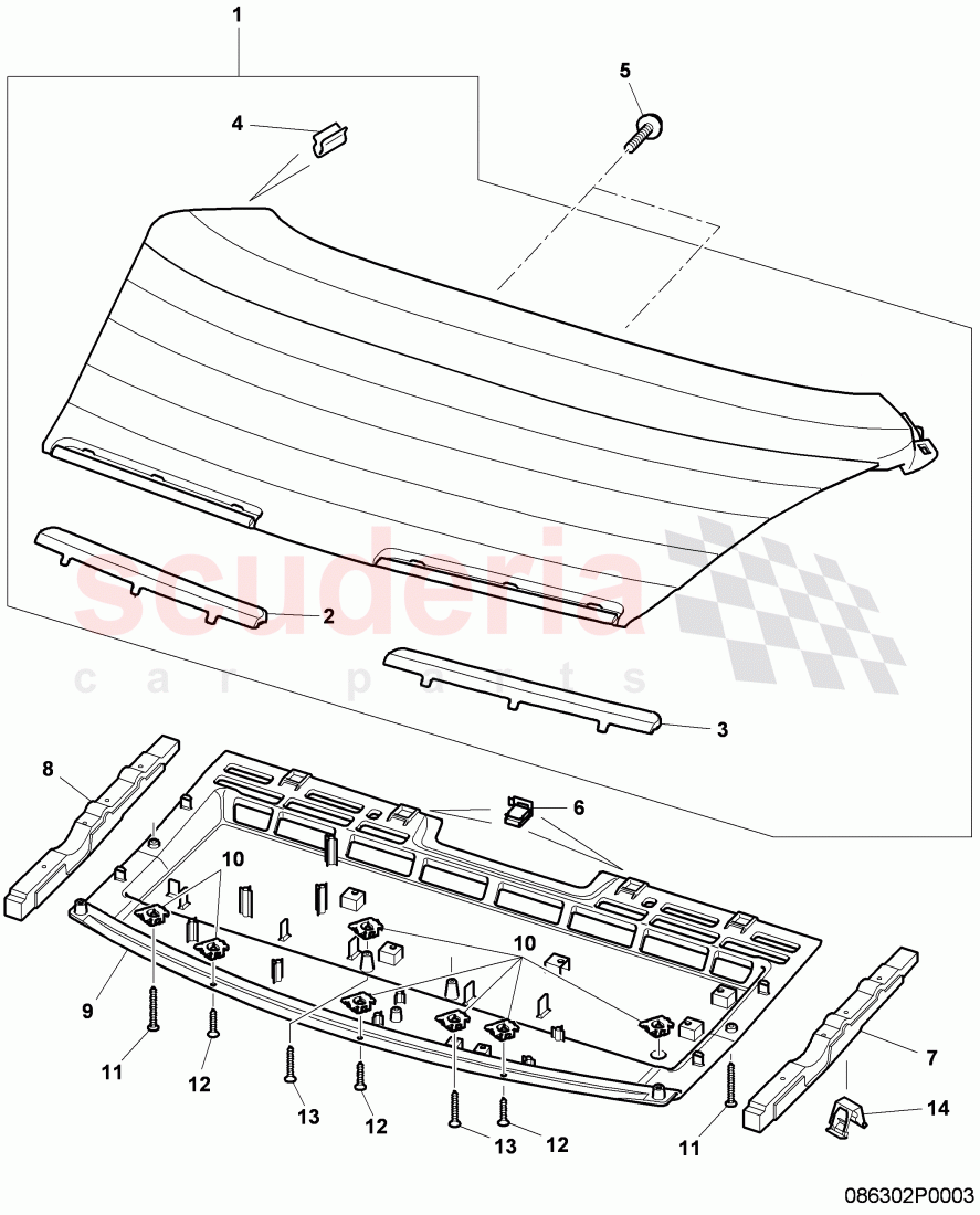 parcel shelf, rear of Bentley Bentley Continental Supersports (2009-2011)