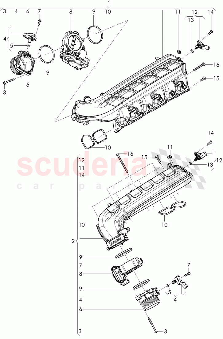 elbow, throttle valve of Bentley Bentley Bentayga (2015-2020)