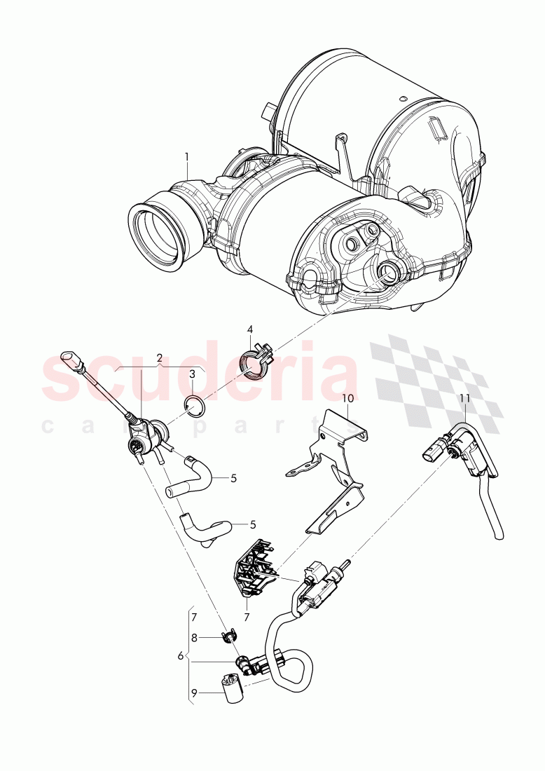 Metering line for reducing, agent injector, Injector for reduction, agent of Bentley Bentley Bentayga (2015-2020)