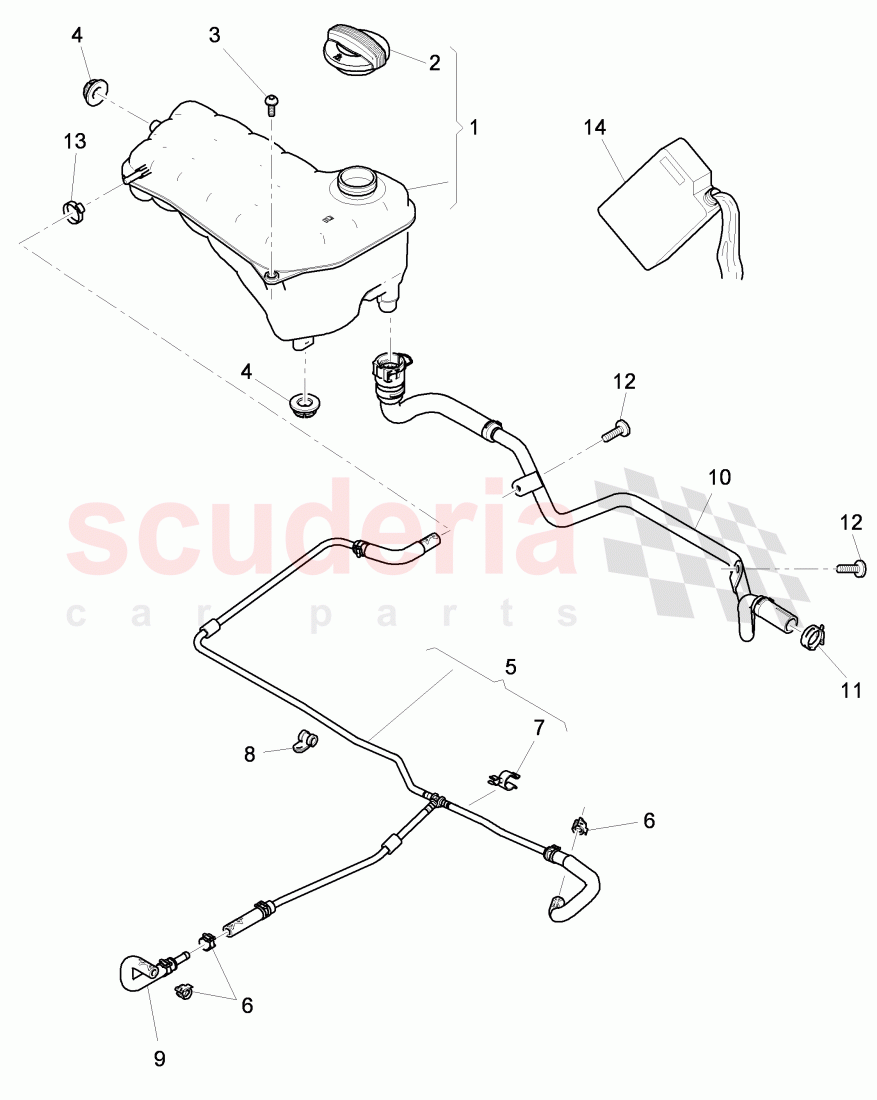 reservoir with coolant level switch of Bentley Bentley Mulsanne (2010+)