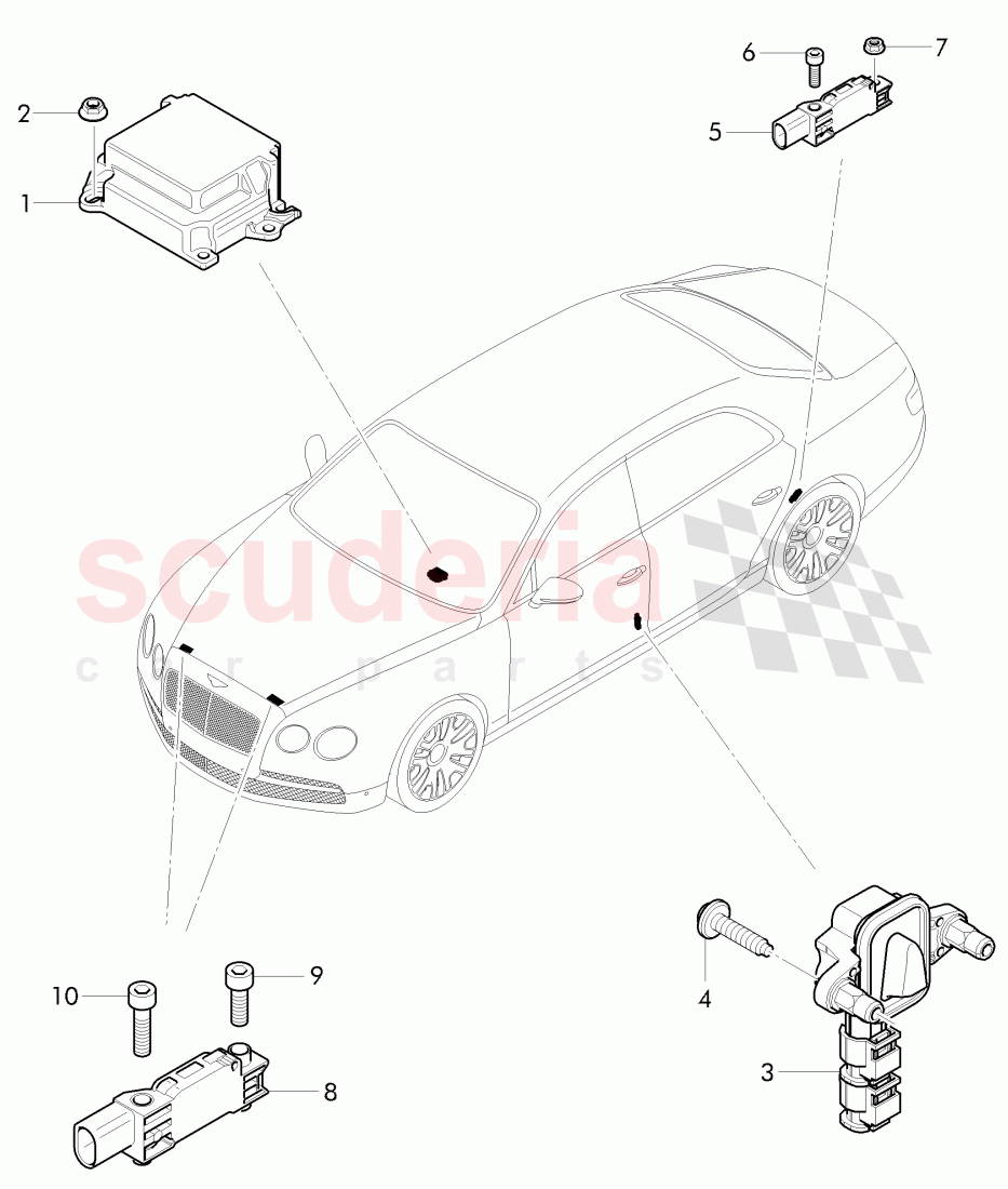 air bag control module, D >> - MJ 2014 of Bentley Bentley Continental Flying Spur (2013+)