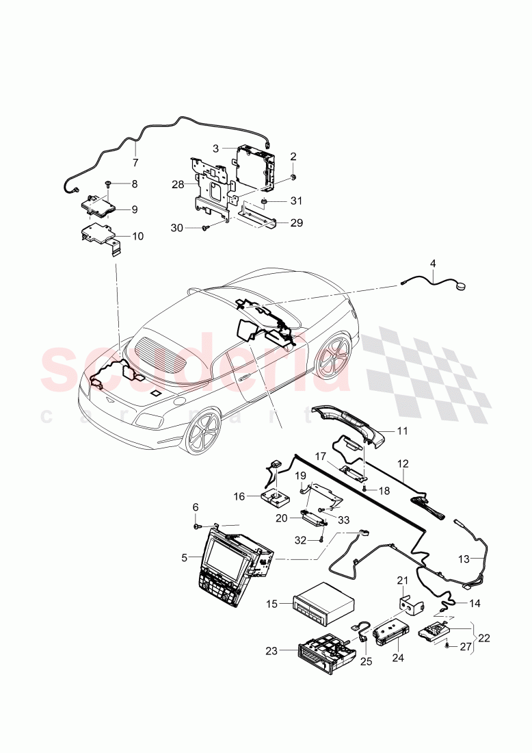 Central Display, Navigation and TV, F >> 3W-D-082 508, F >> ZA-D-082 508 of Bentley Bentley Continental GTC (2011+)