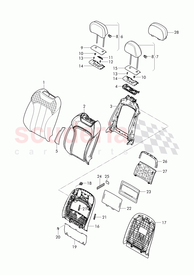 trim panel for backrest, headrest, ajustable of Bentley Bentley Bentayga (2015-2020)