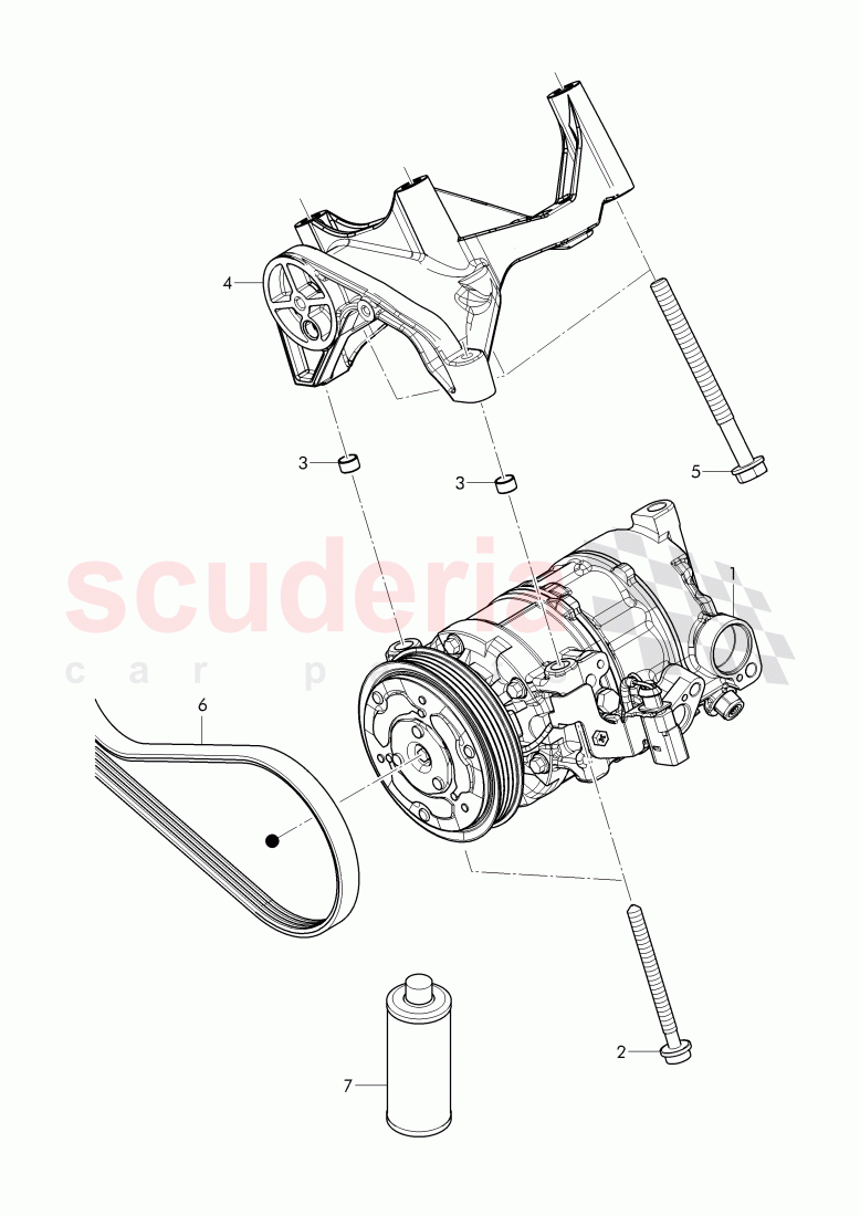 air conditioner compressor, mounting parts for refrigerant compressor of Bentley Bentley Bentayga (2015-2020)