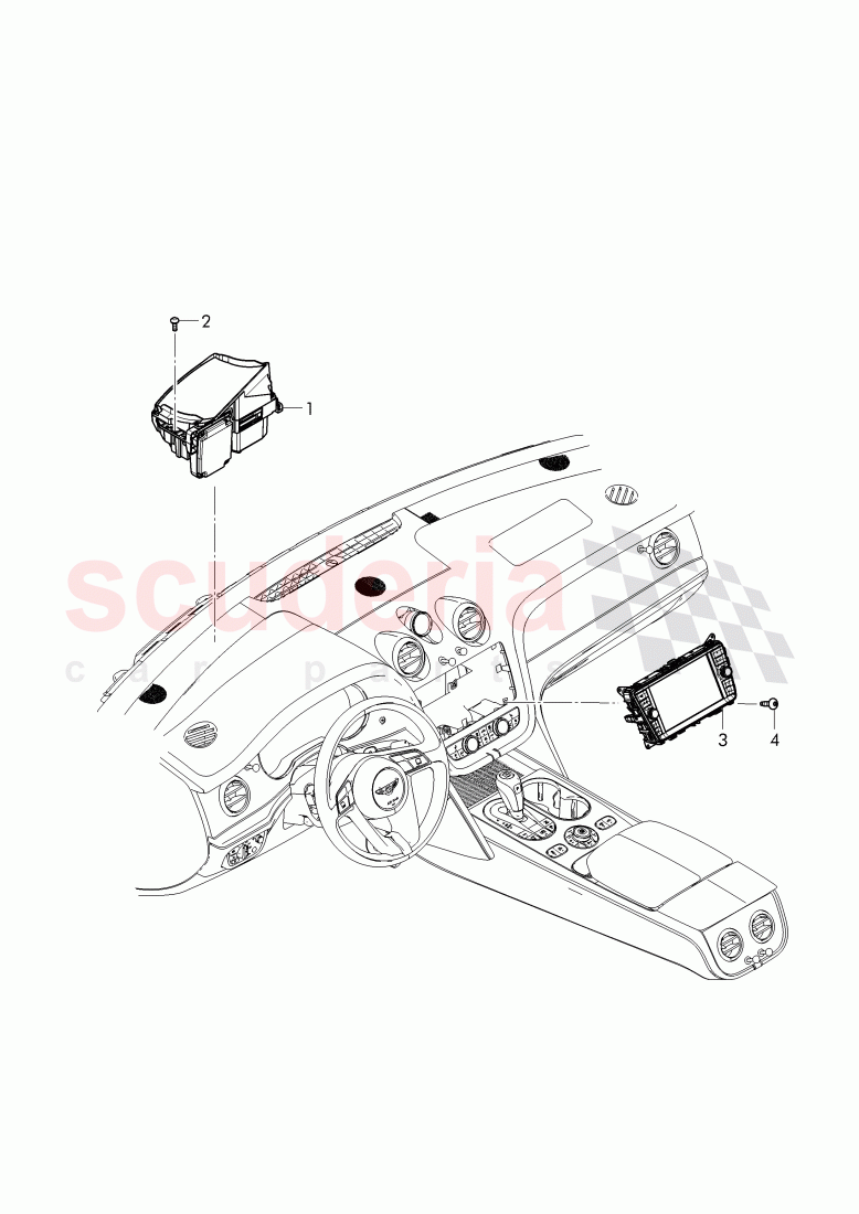 display and operating unit of Bentley Bentley Bentayga (2015-2020)