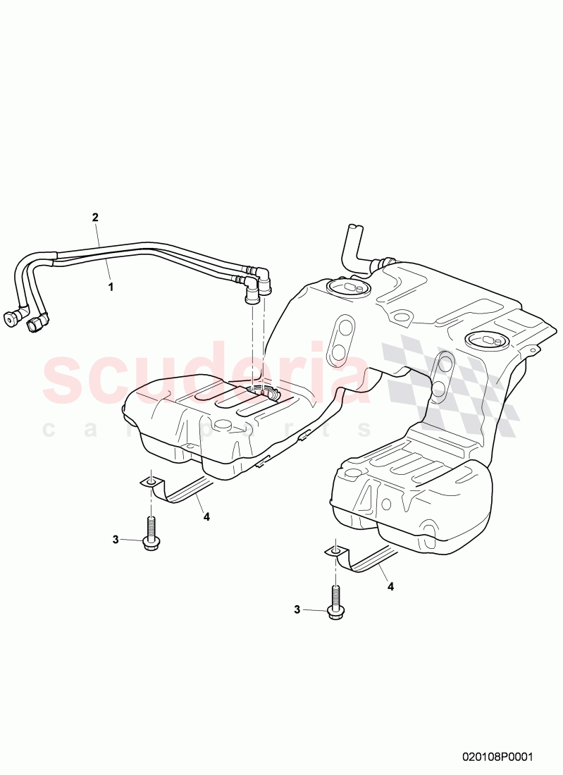 fuel line, bracket for fuel, tank, D - MJ 2011>> - MJ 2011 of Bentley Bentley Continental GTC (2006-2010)