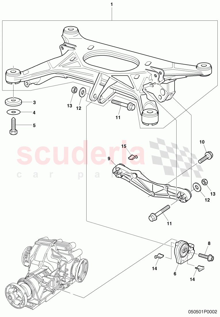 sub-frame, with rubber mounting of Bentley Bentley Continental GTC (2006-2010)