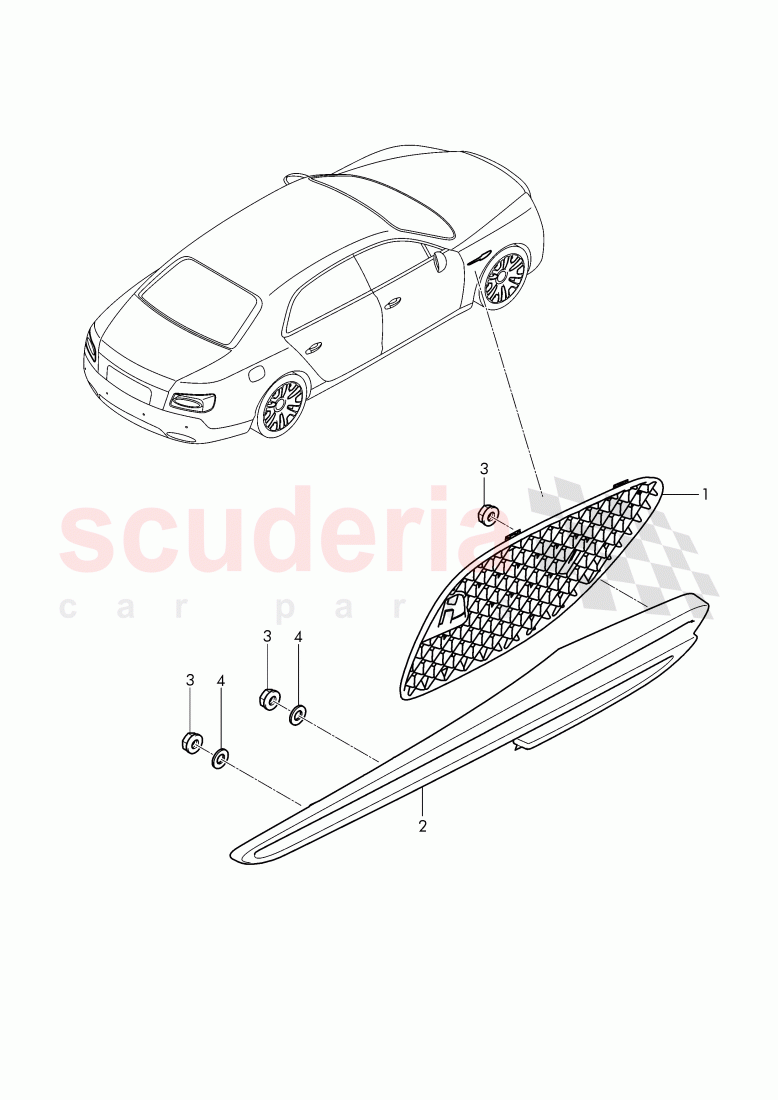 cooling air grill of Bentley Bentley Continental Flying Spur (2013+)