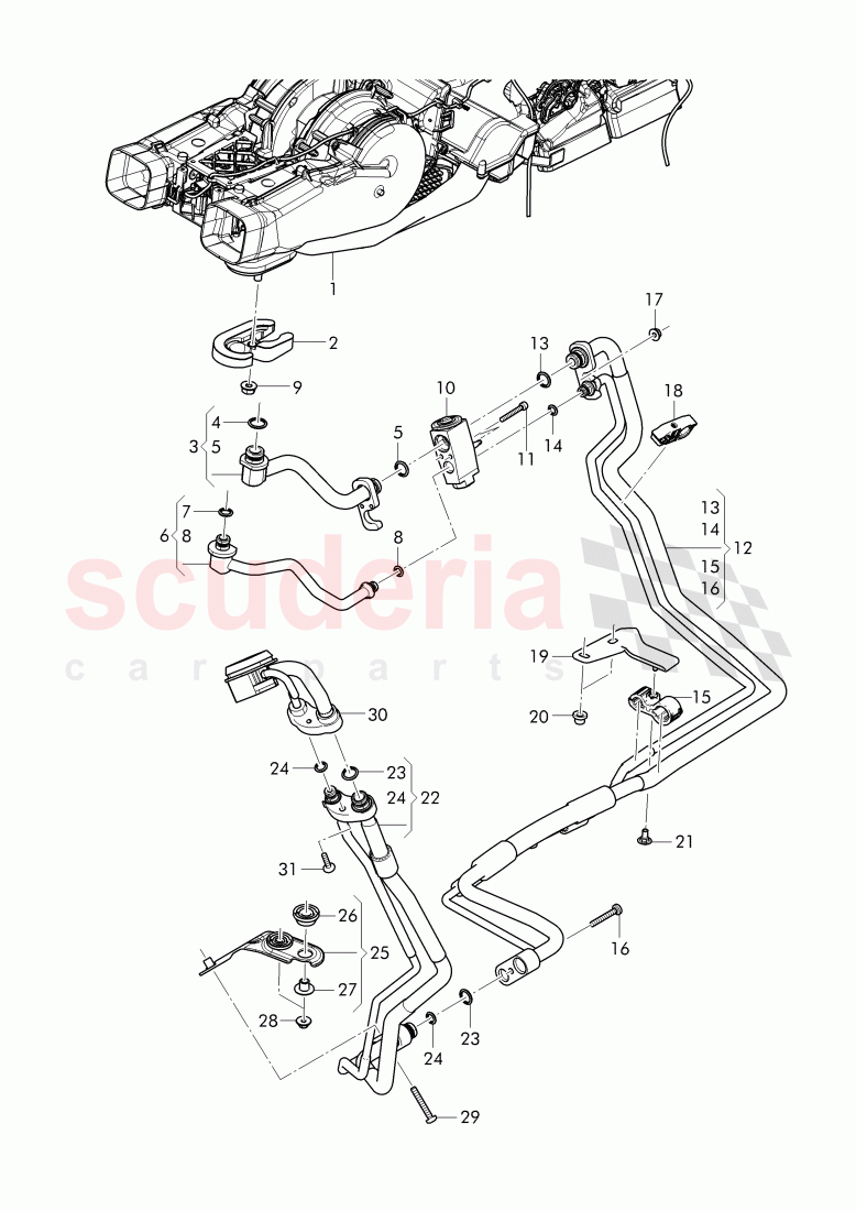 refrigerant circuit, for vehicles with 2nd evaporator of Bentley Bentley Bentayga (2015-2020)