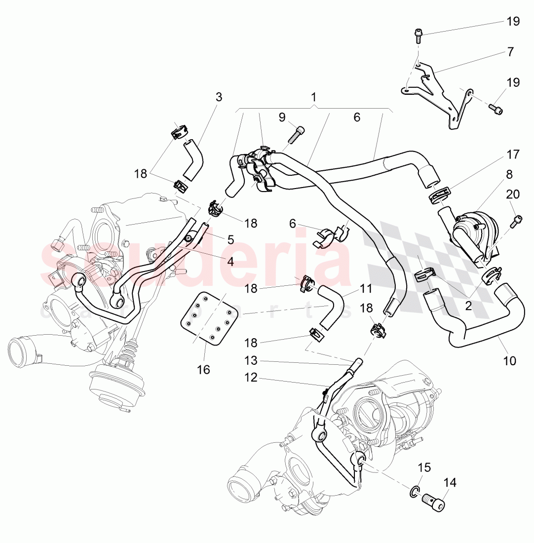 water cooling for turbocharger of Bentley Bentley Continental Supersports (2009-2011)