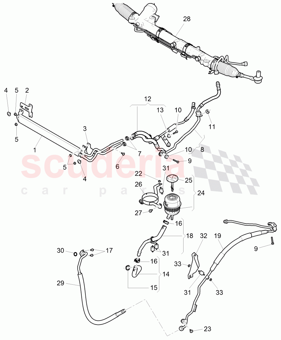 power steering, Reservoir, Pipes, Hoses, D >> - MJ 2014 of Bentley Bentley Continental GT (2011-2018)