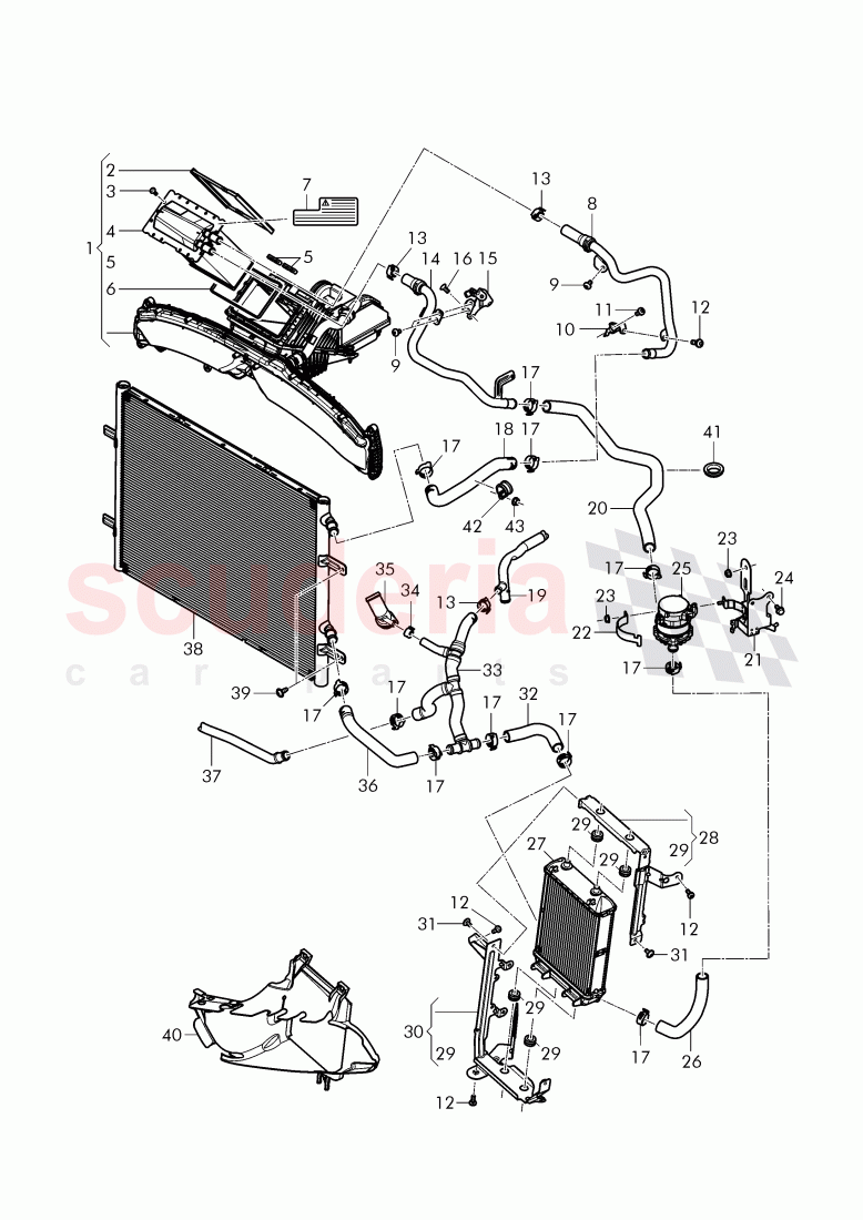 charge air cooler, air duct for charge, air cooler, D - MJ 2015>> of Bentley Bentley Continental GT (2011-2018)