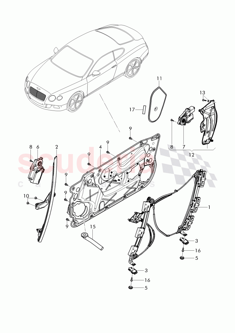window regulator of Bentley Bentley Continental Supersports (2017+)