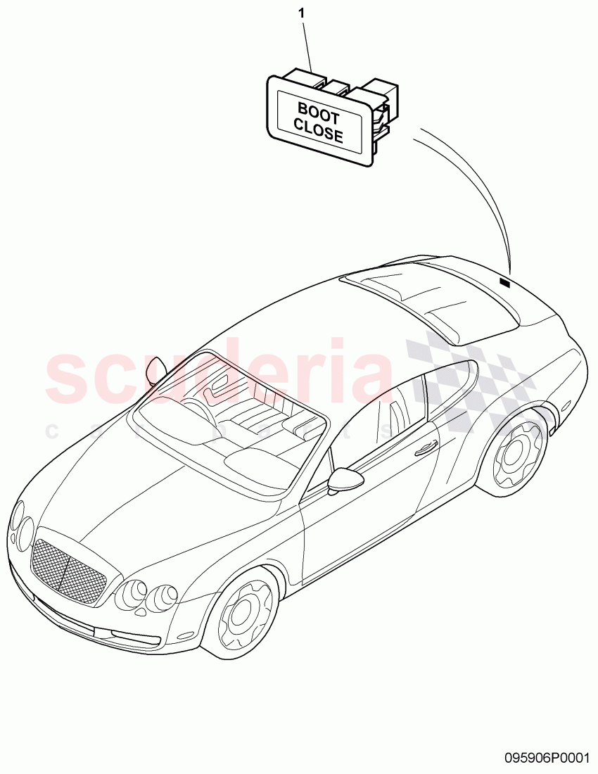 Switch in luggage compartment of Bentley Bentley Continental GTC (2006-2010)