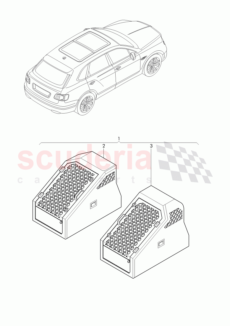 Original Accessories, Transport cage for dogs of Bentley Bentley Bentayga (2015-2020)