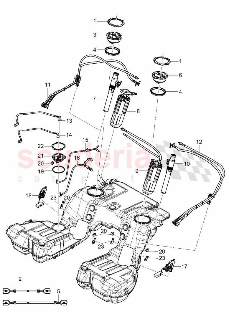 fuel supply module, fuel gauge, sender, suction jet pump with hose of Bentley Bentley Continental Flying Spur (2013+)