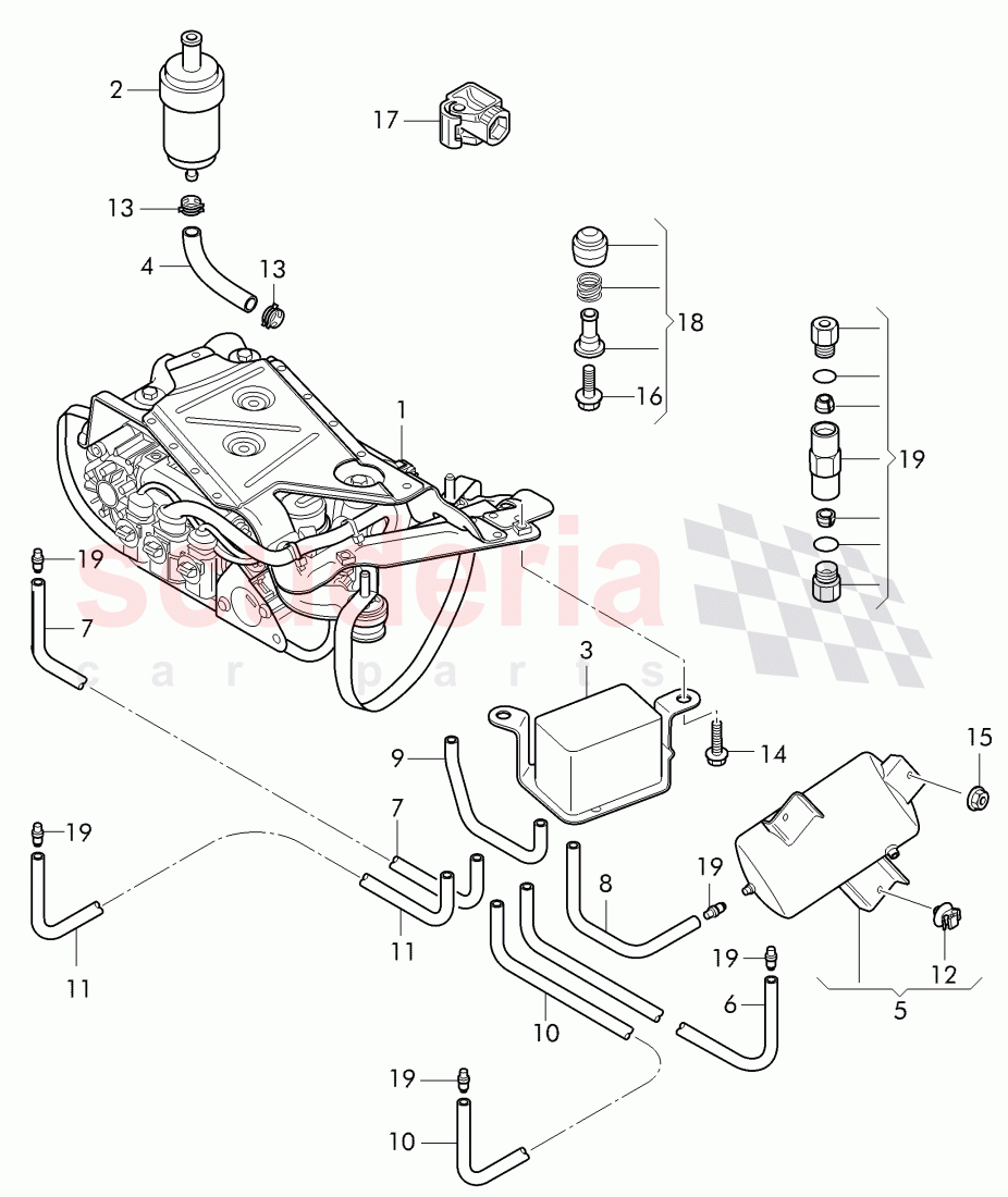 air supply unit, reservoir, air line, valve unit of Bentley Bentley Continental GT (2011-2018)