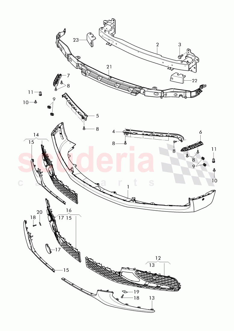 Bumper, complete, D - MJ 2017>> of Bentley Bentley Continental Flying Spur (2013+)