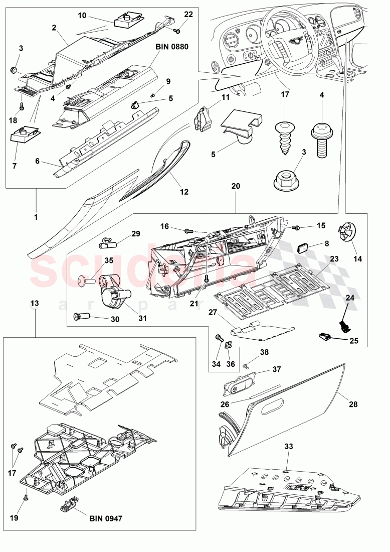 dashboard installation parts of Bentley Bentley Continental Supersports (2009-2011)